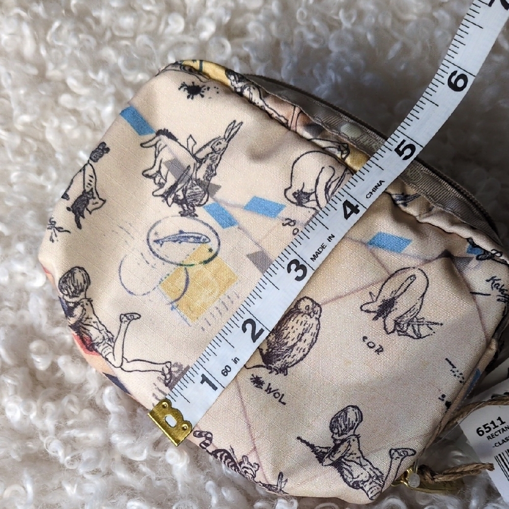 Lesportsac Beige Sketch Pouch with Light Blue & Yellow Accents - Picture 5 of 6
